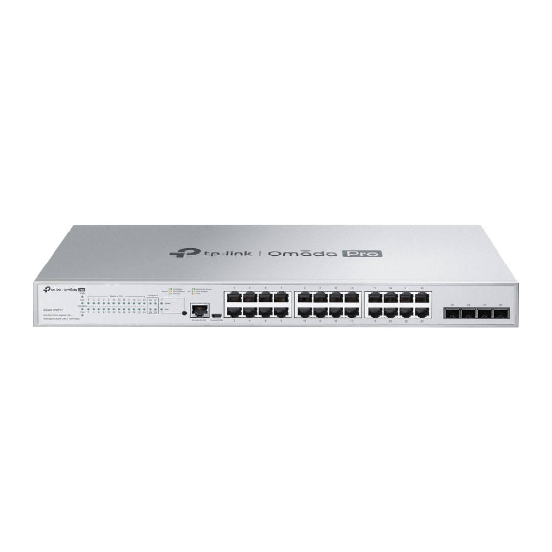 TP-Link Omada 24-Port Gigabit L2+ Managed Switch with 4 SFP Slots, 2 Year Warranty