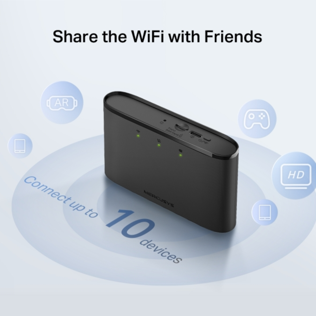 Mercusys  4G LTE Mobile Wi-Fi, 2 Year Warranty