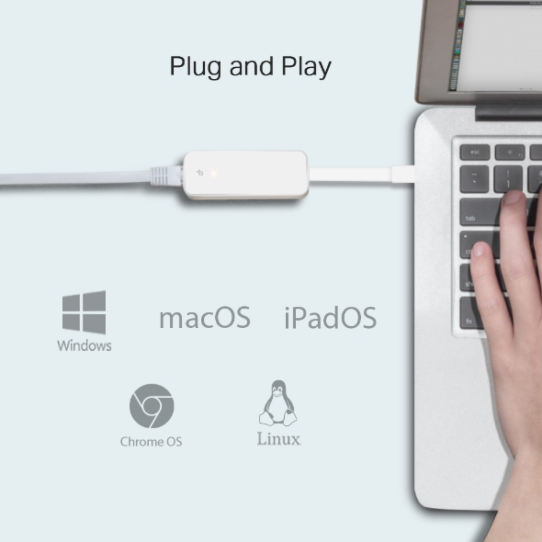 TPLink USB Type-C to RJ45 Gigabit Ethernet Network Adapter, 2 Year Warranty