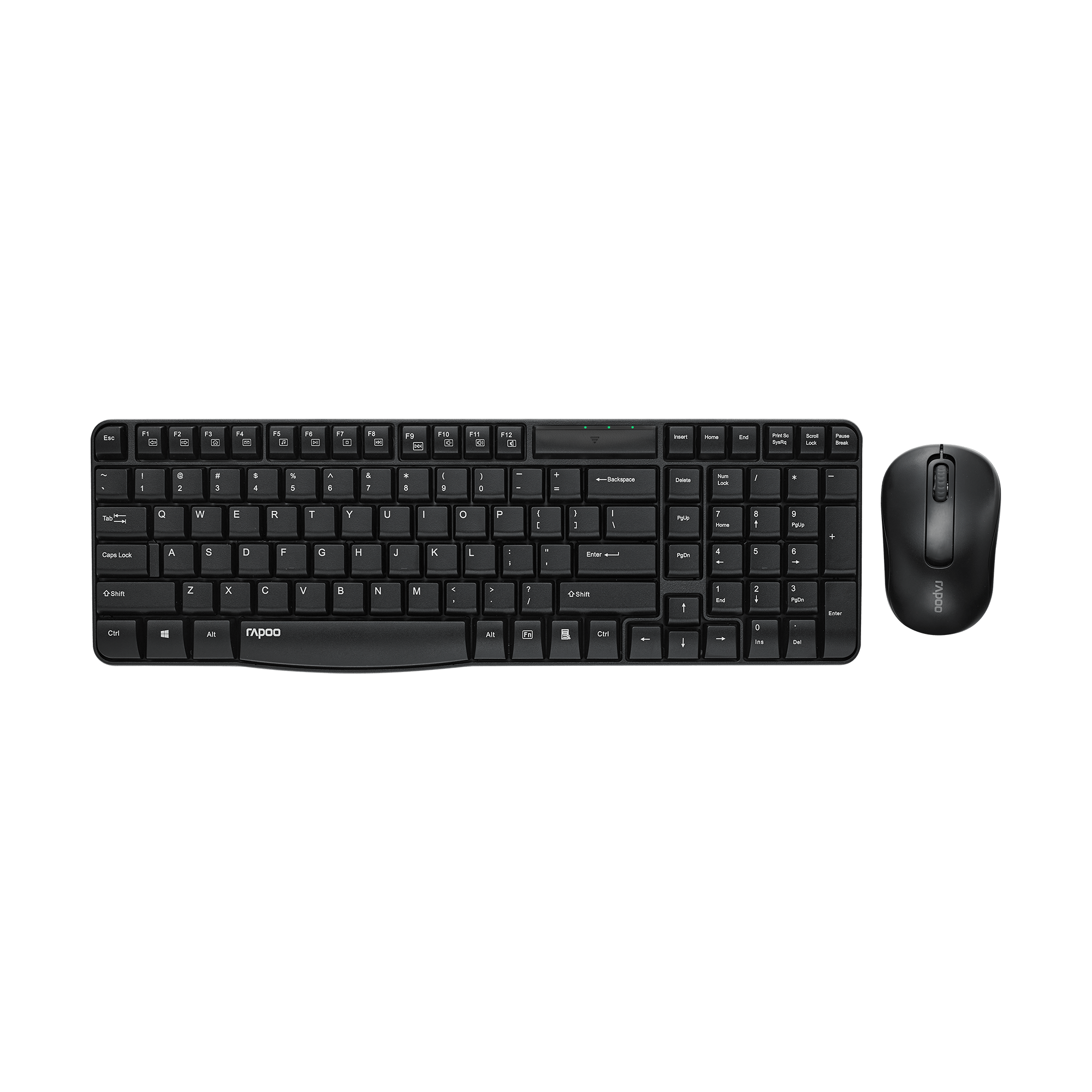Rapoo Wireless Multimedia Keyboard & Optical Mouse US_Black, 1 Year Warranty