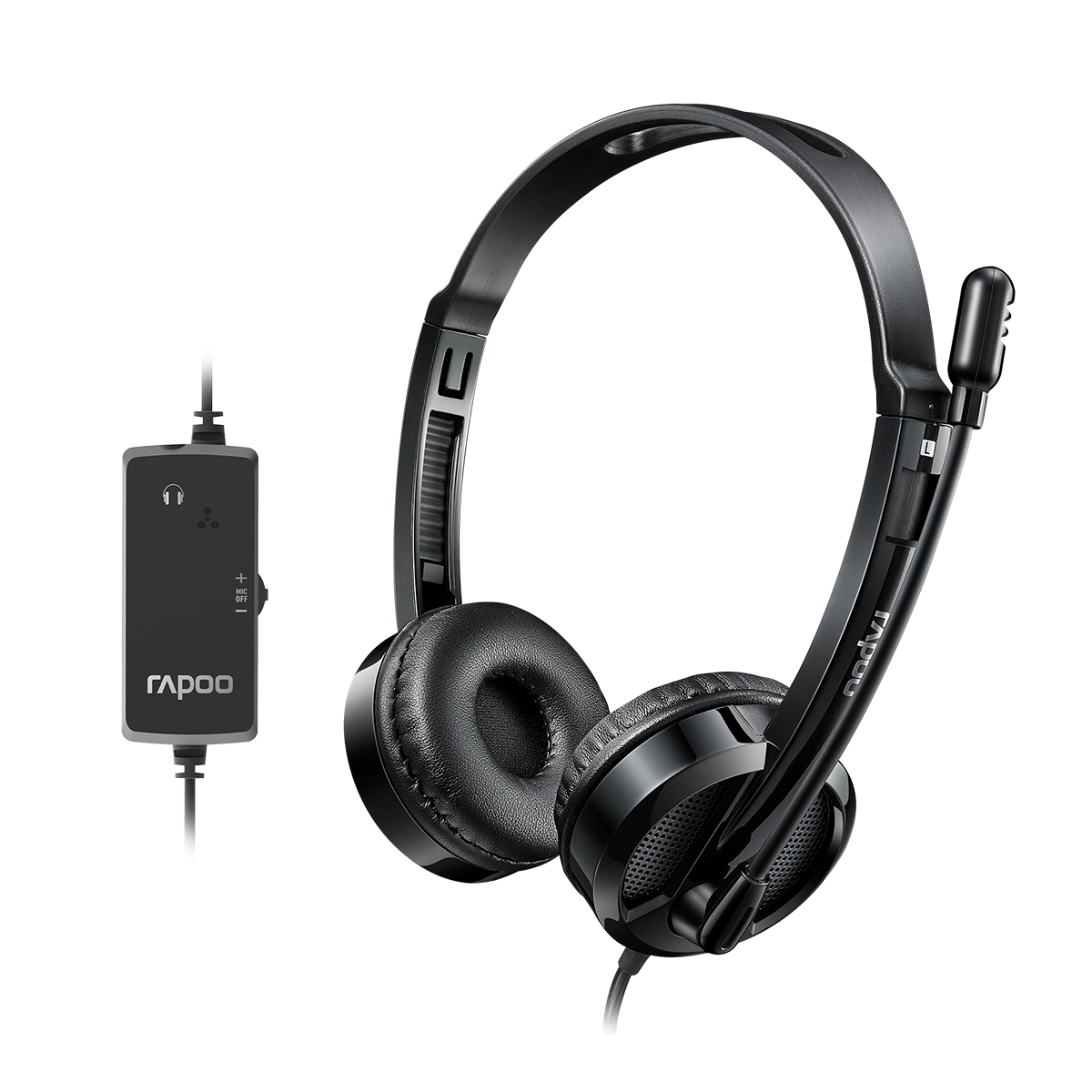 Rapoo USB Stereo headset Black, 1 Year Warranty