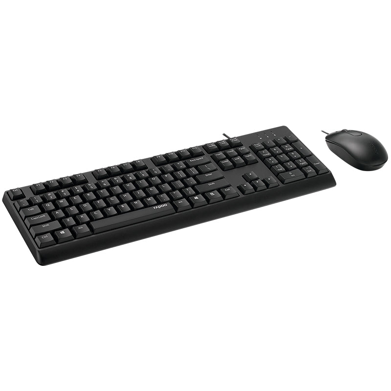 Rapoo Wired Optical Mouse & Keyboard Combo US_Black, 1 Year Warranty