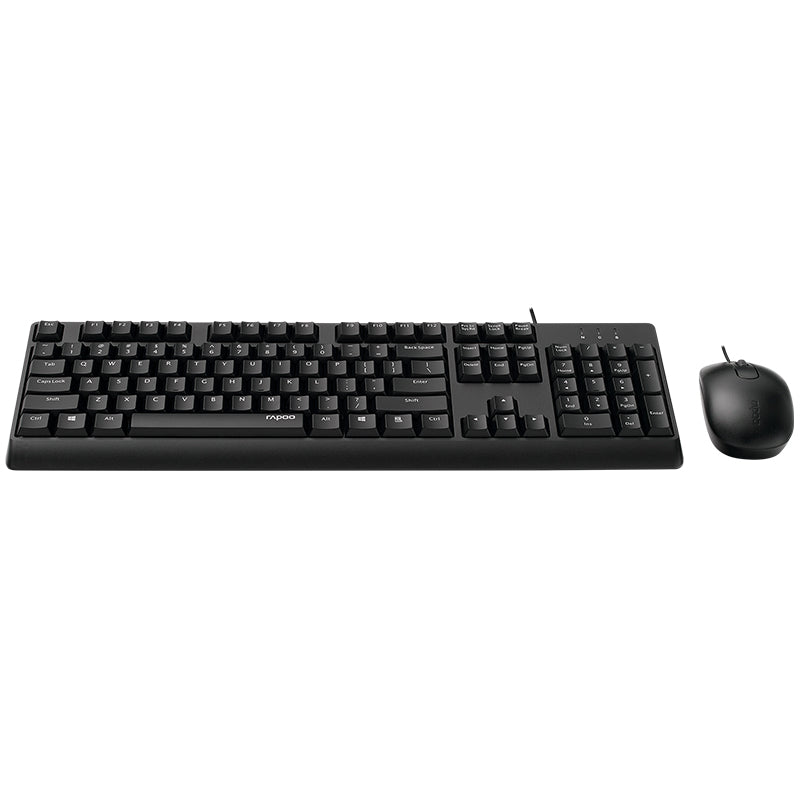 Rapoo Wired Optical Mouse & Keyboard Combo US_Black, 1 Year Warranty