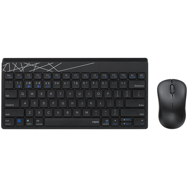 Rapoo Multi-mode Wireless Keyboard & Mouse US_Black, 1 Year Warranty