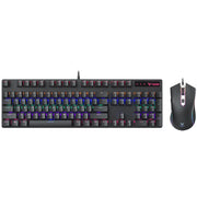 Rapoo Backlit Gaming Keyboard & Optical Gaming Mouse US_Black_RB, 1 Year Warranty
