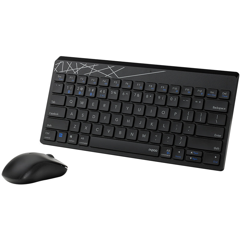 Rapoo Multi-mode Wireless Keyboard & Mouse US_Black, 1 Year Warranty