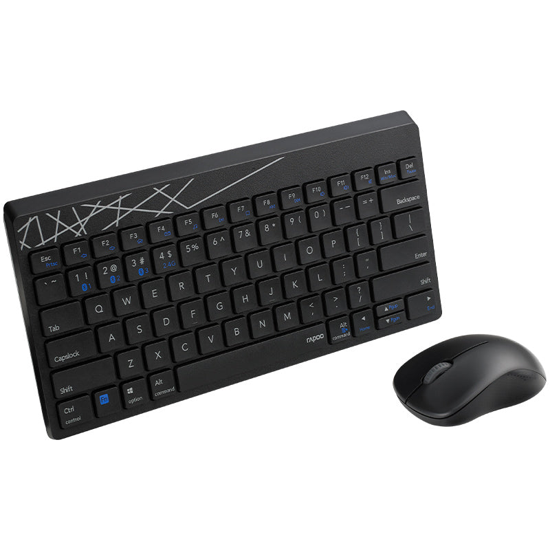 Rapoo Multi-mode Wireless Keyboard & Mouse US_Black, 1 Year Warranty