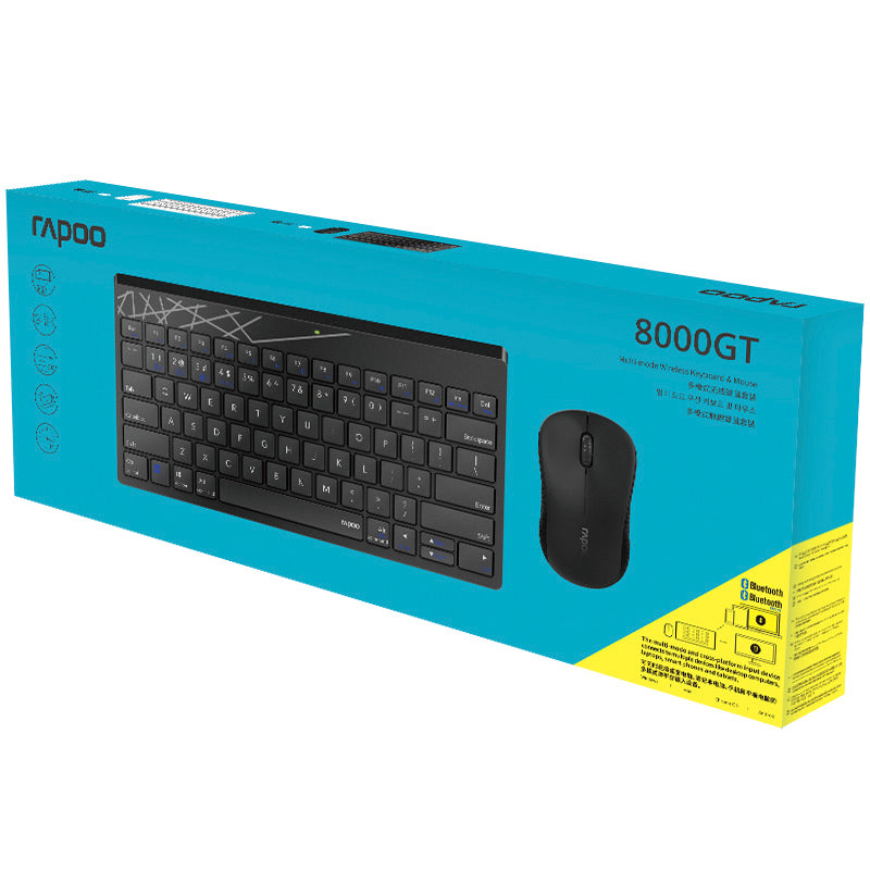 Rapoo Multi-mode Wireless Keyboard & Mouse US_Black, 1 Year Warranty
