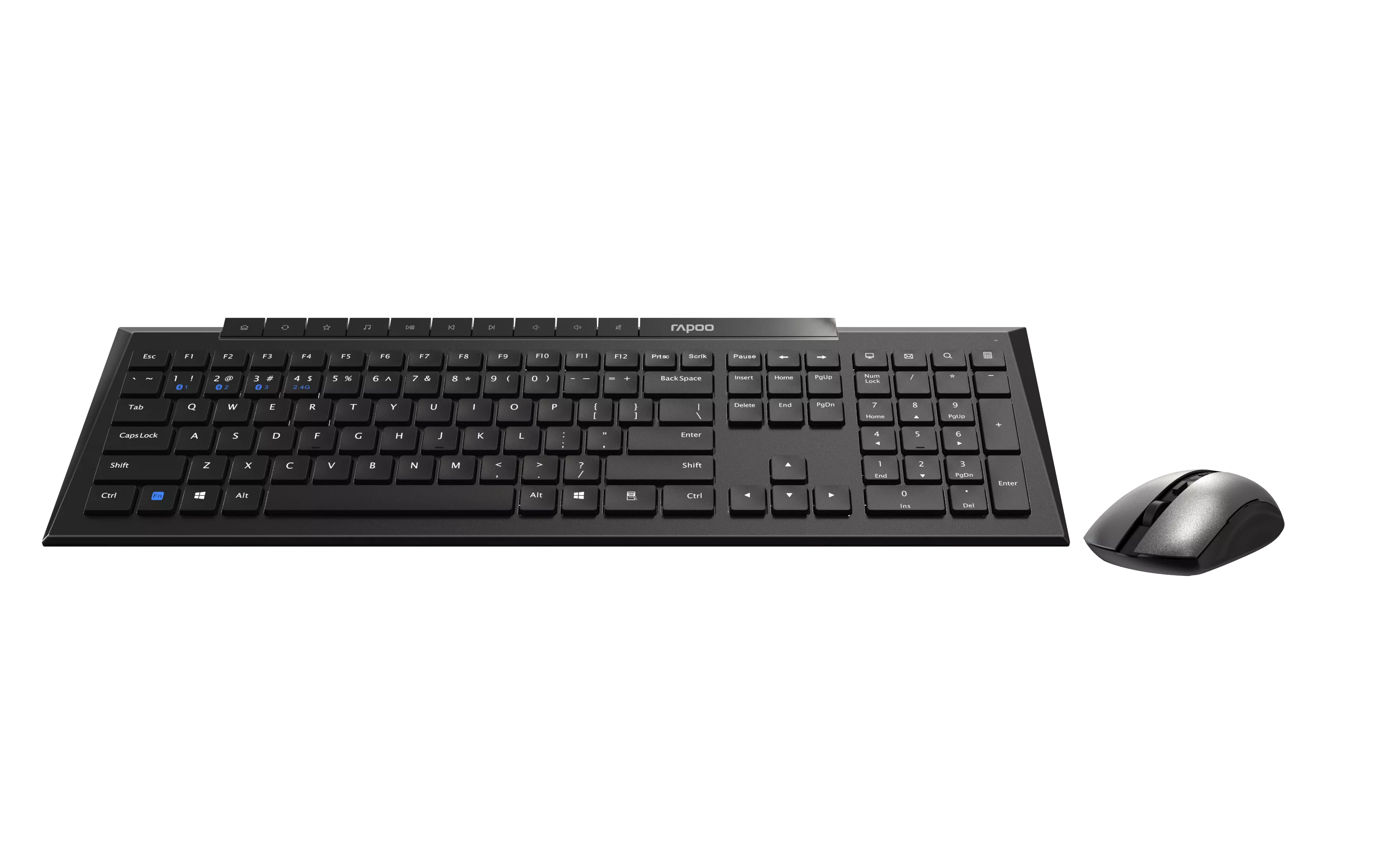 Rapoo Multi-mode Wireless Keyboard & Mouse US_Black, 1 Year Warranty