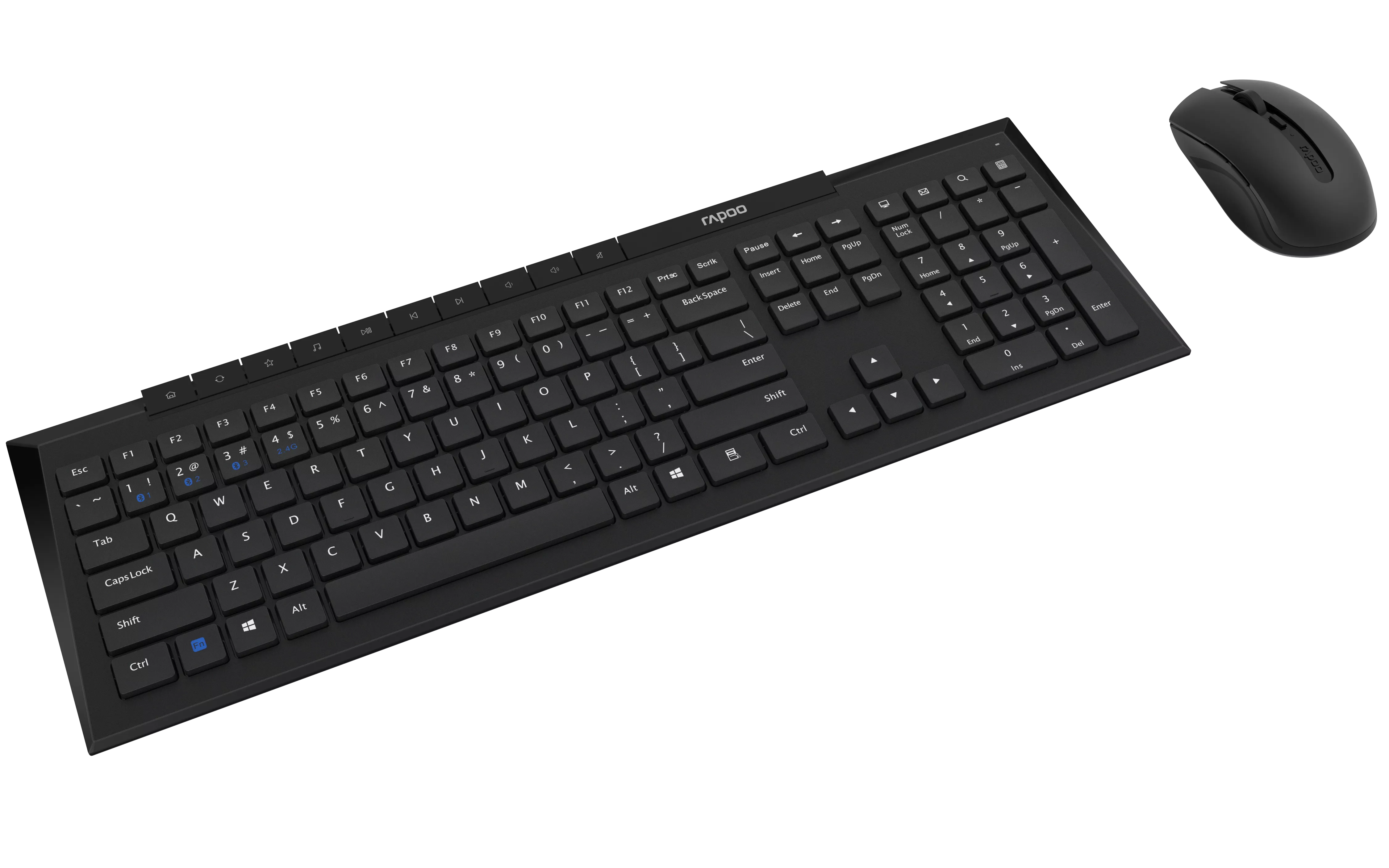 Rapoo Multi-mode Wireless Keyboard & Mouse US_Black, 1 Year Warranty