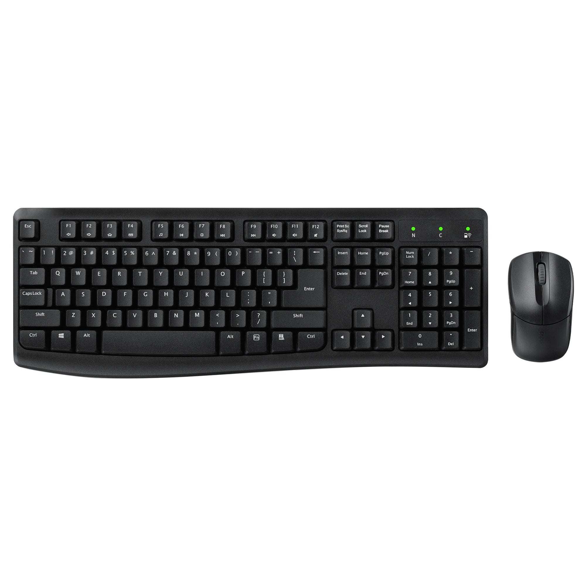 Rapoo Wireless Optical Mouse & Keyboard US_Black, 1 Year Warranty