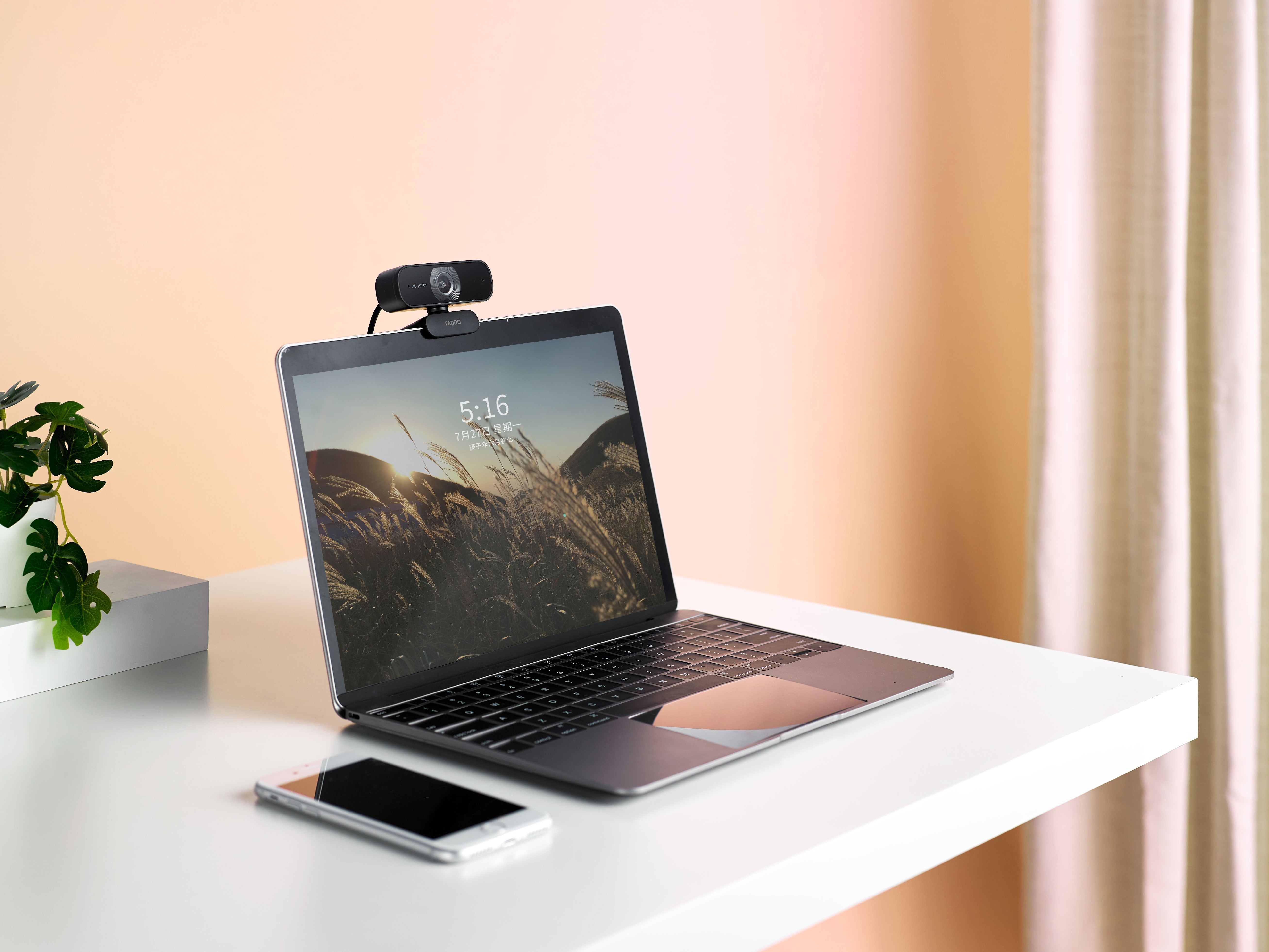 Rapoo 1080P Webcam with Microphone, 1 Year Warranty