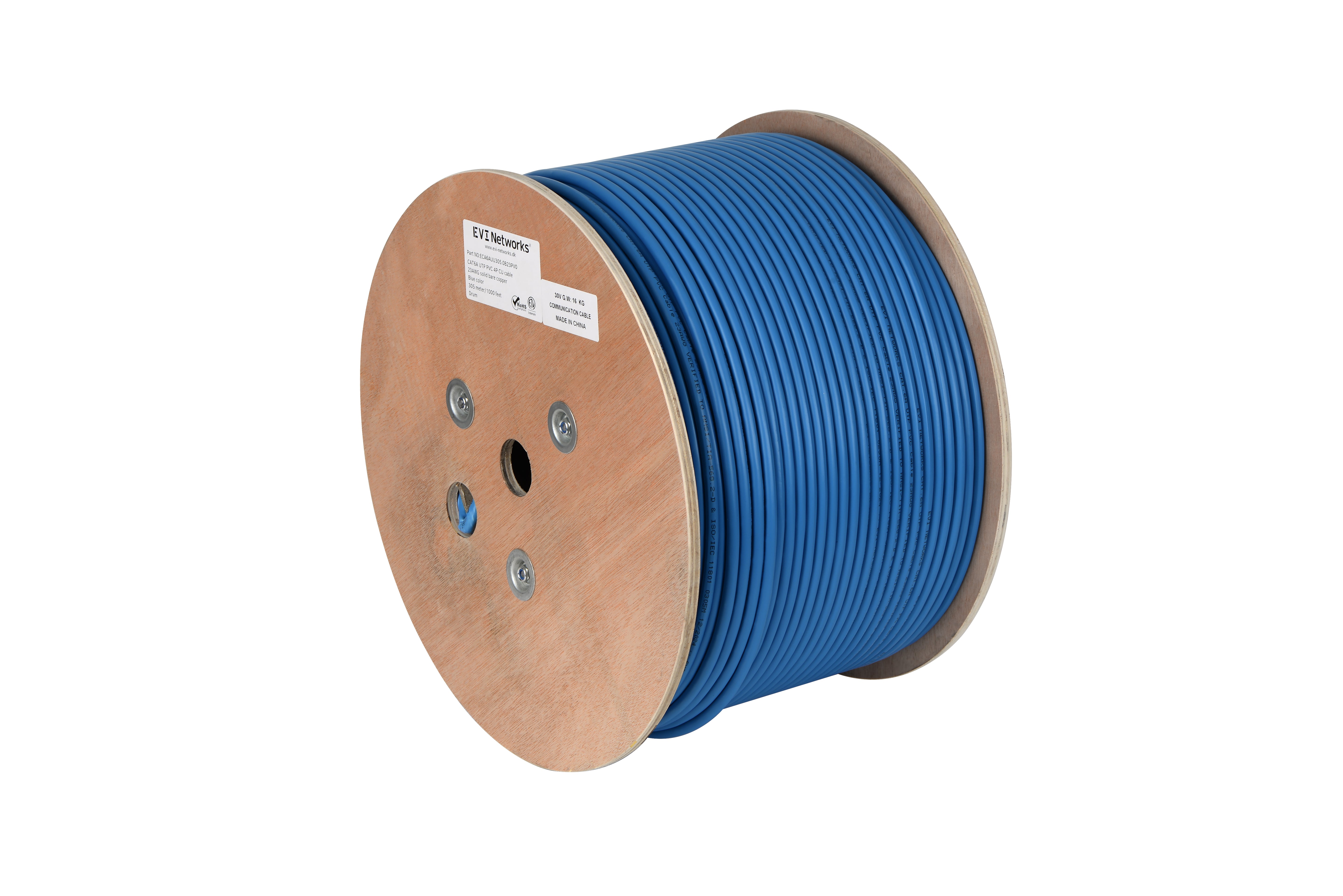 CAT6A UTP 305m -  4P CU 23AWG(0.565mm) Blue