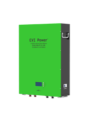 EVI Power 51.2V 100Ah Wall Mount Lithium Solar Battery, 5 year Warranty
