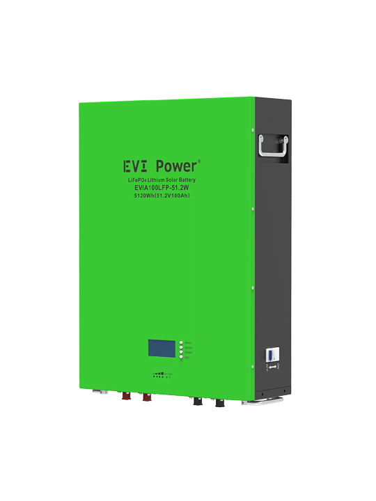 EVI Power 51.2V 100Ah Wall Mount Lithium Solar Battery, 5 year Warranty