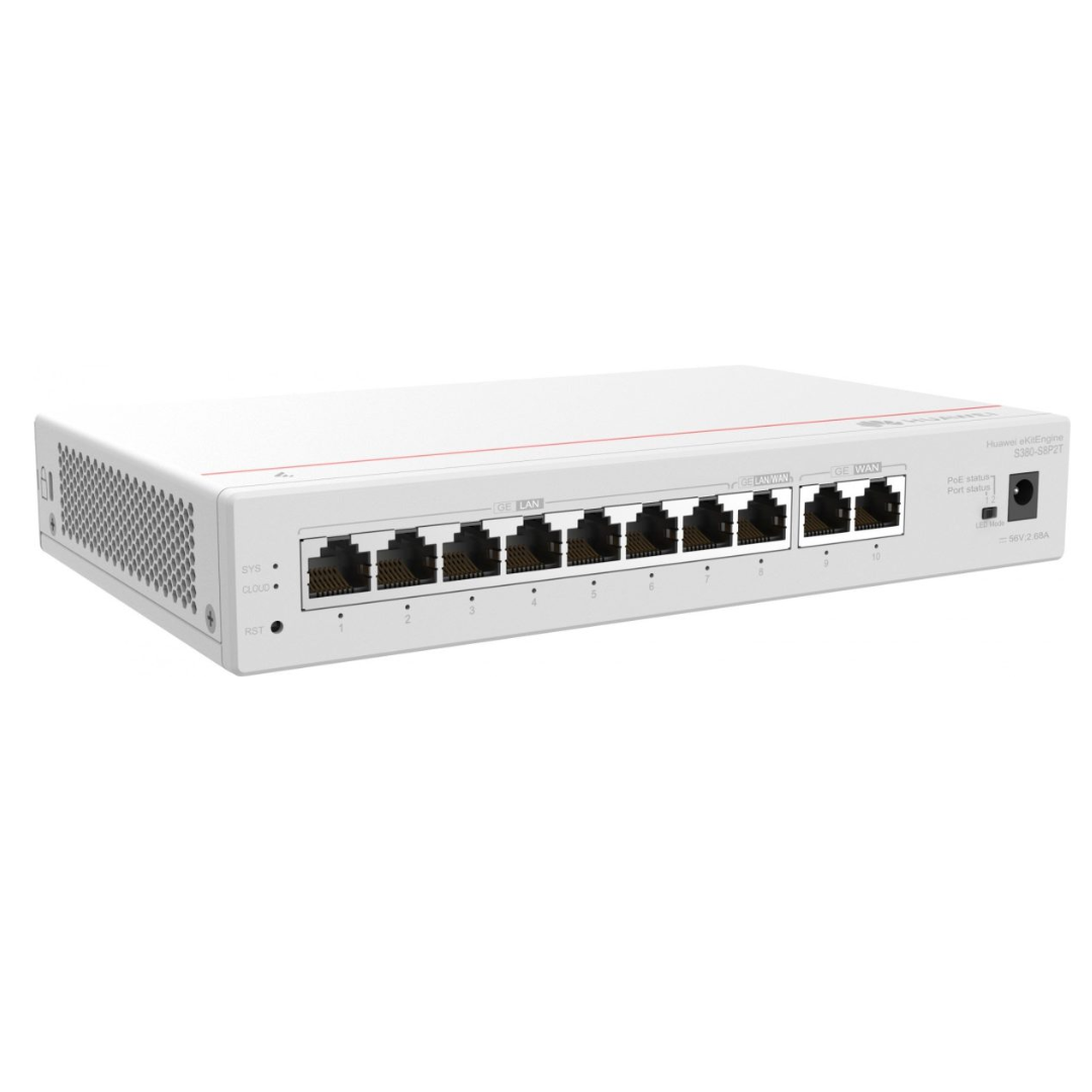 HUAWEI SERVICE GATEWAY, 2*GE WAN, 8*GE LAN(POE+, 124W), UP TO 350 USERS,FORWARDING PERFORMANCE 2GBPY