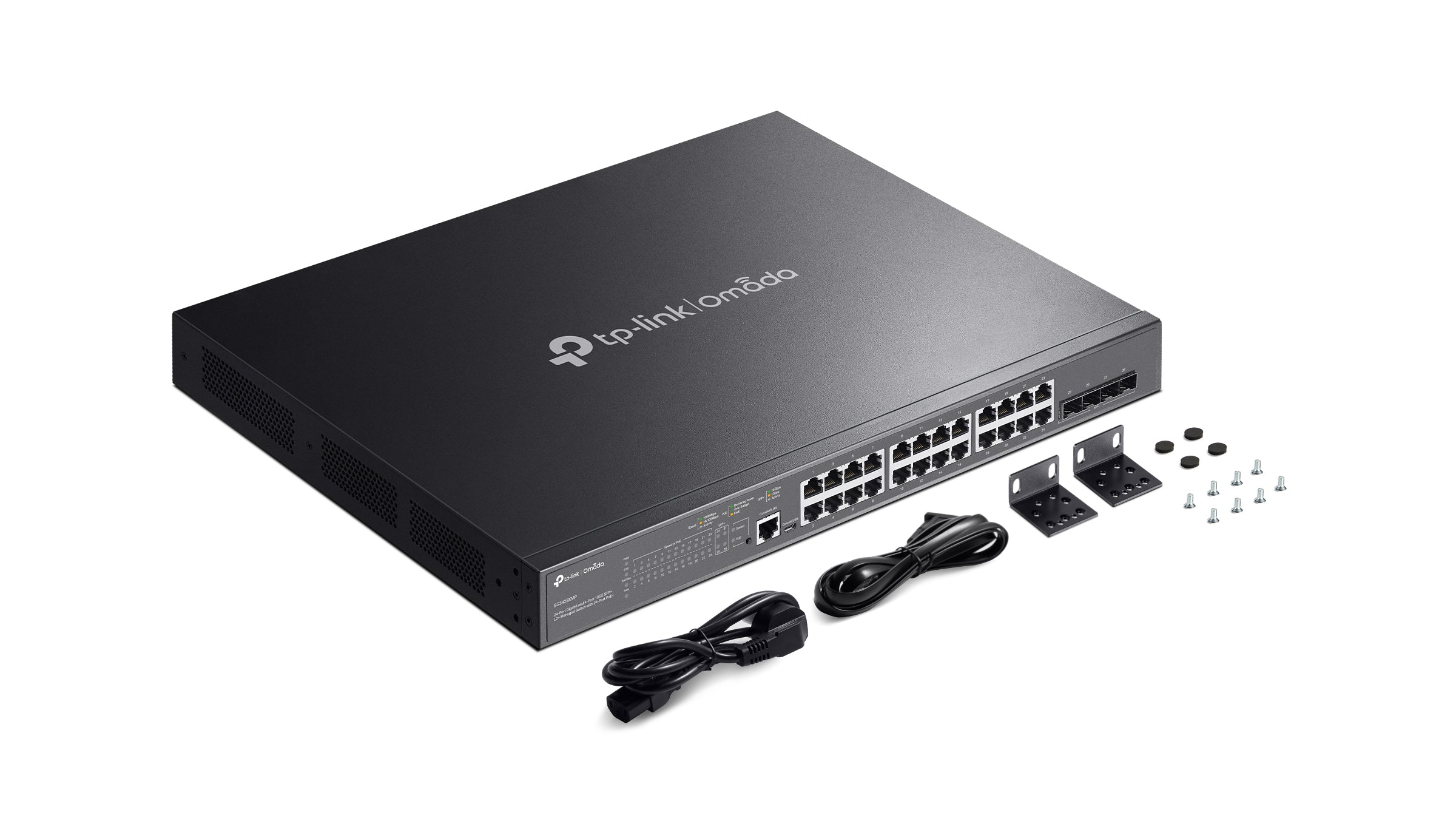 TP-Link Omada 24-Port PoE+ Gigabit L2+ Managed Switch with 4 10GE SFP+ Slots, 2 Year Warranty