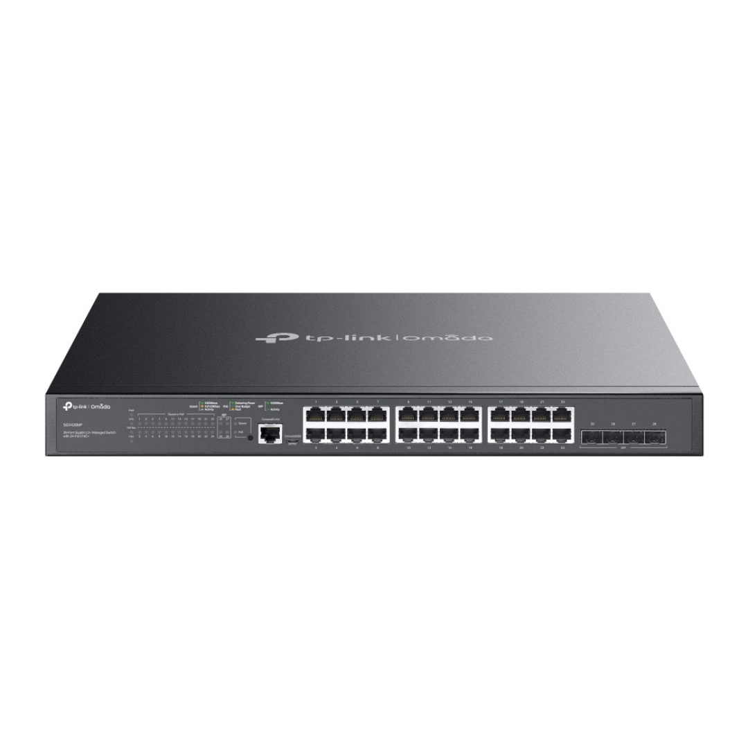 TP-link Omada 28-Port Gigabit L2+ Managed Switch with 24-Port PoE+, 2 Year Warranty