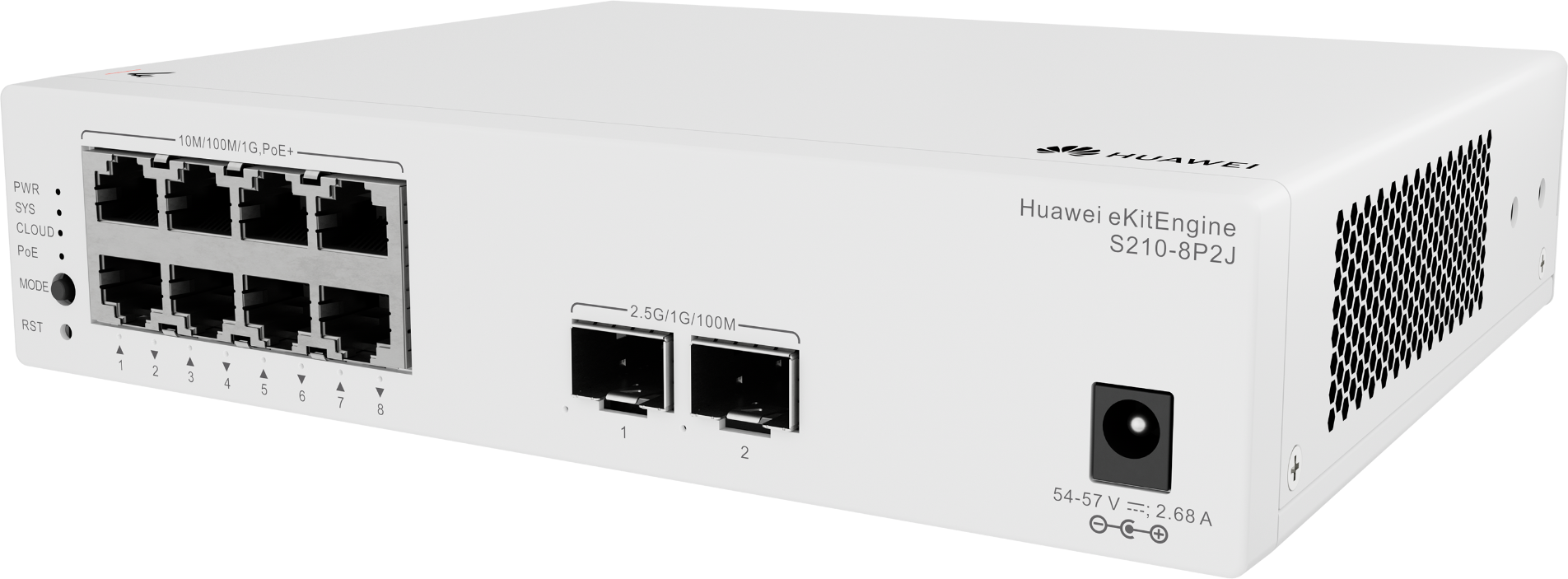 Huawei eKitEngine S210-8P2J 8-Port Gigabit PoE+ Web-Managed Switch (128W), 3 Year Warranty