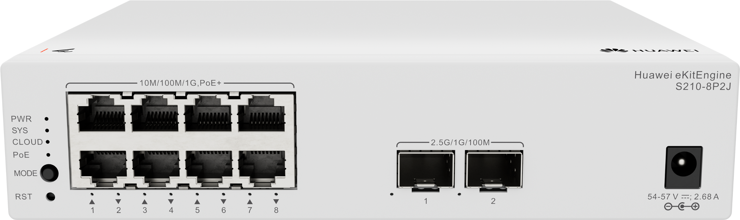 Huawei eKitEngine S210-8P2J 8-Port Gigabit PoE+ Web-Managed Switch (128W), 3 Year Warranty