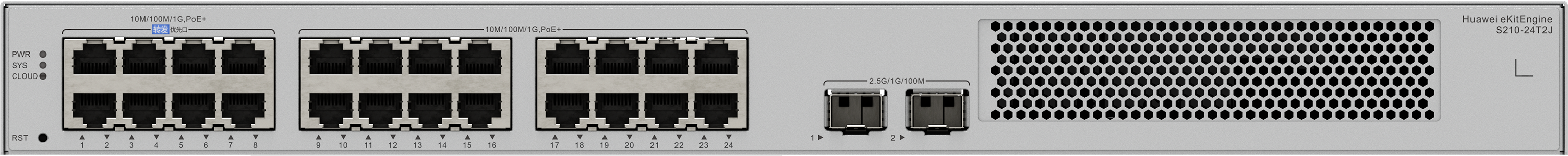 Huawei eKitEngine S210-24T2J 24-Port Gigabit Web-Managed Switch, 3 Year Warranty
