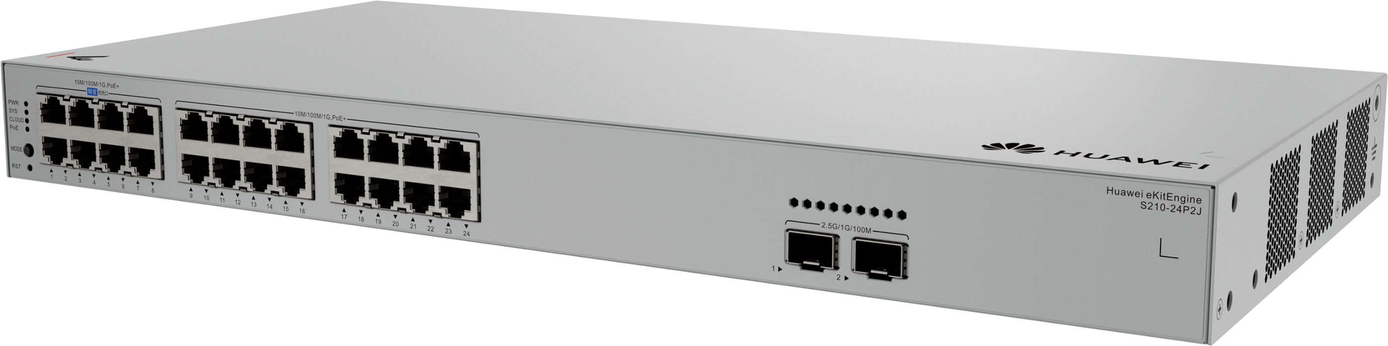 Huawei eKitEngine S210-24P2J 24-Port Gigabit PoE+ Web-Managed Switch (400W), 3 Year Warranty