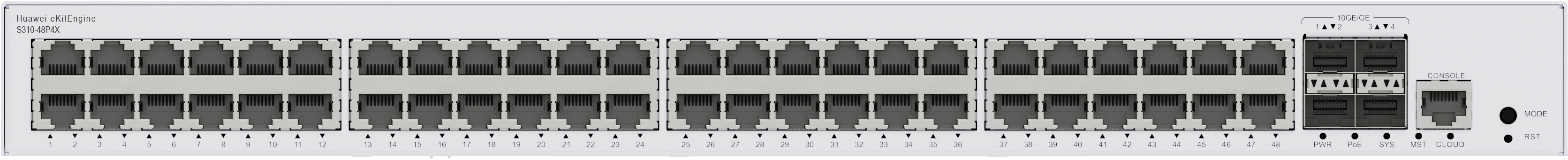 Huawei eKitEngine S310-48P4X 48-Port Gigabit PoE+ Managed Switch, 3 Year Warranty