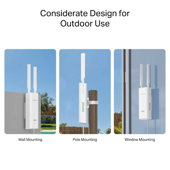 Mercusys N300 Wi-Fi 4G LTE Outdoor Router, 2 Year Warranty