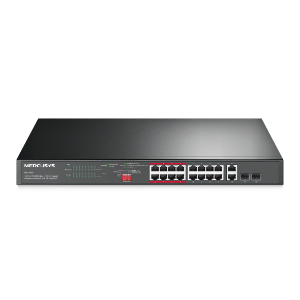 Mercusys 16 Port Ethernet PoE+ Switch, 2 Year Warranty