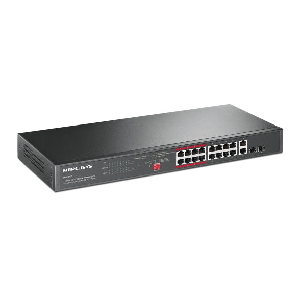 Mercusys 16 Port Ethernet PoE+ Switch, 2 Year Warranty