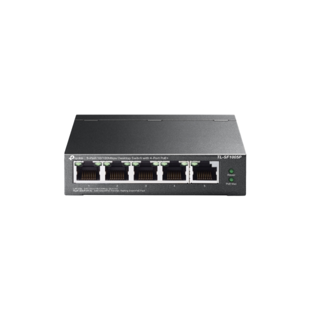 TP-link 5-Port 10/100Mbps Desktop Switch with 4-Port PoE+, 2 Year Warranty
