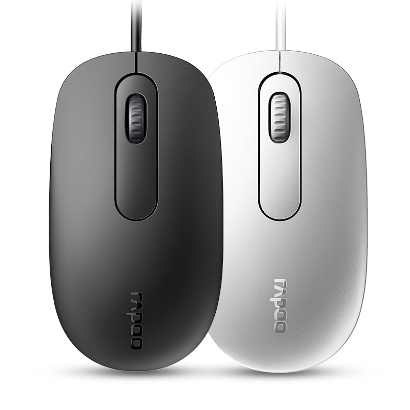 Rapoo Wired Optical Mouse Black, 1 Year Warranty