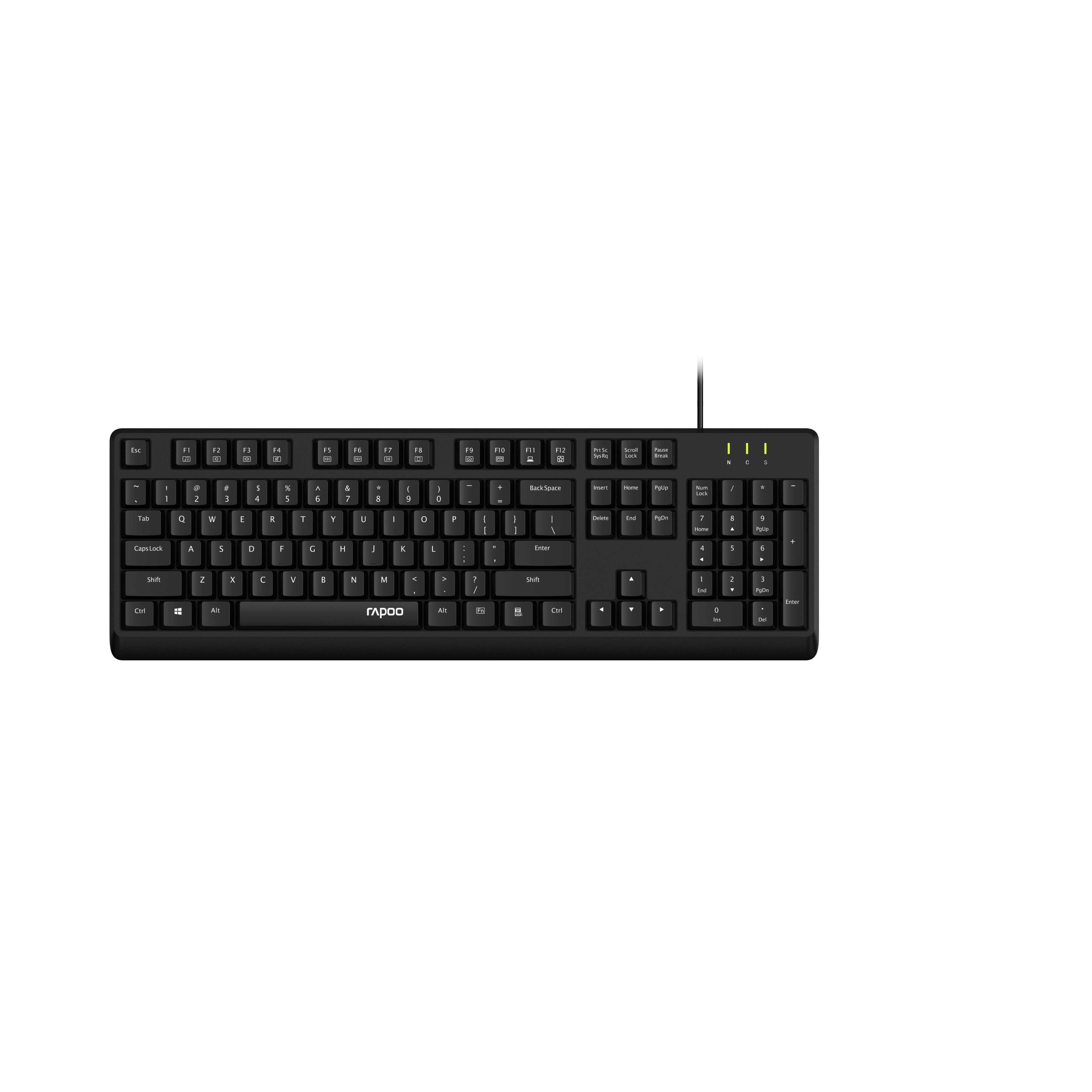 Rapoo Wired Keyboard US_Black, 1 Year Warranty