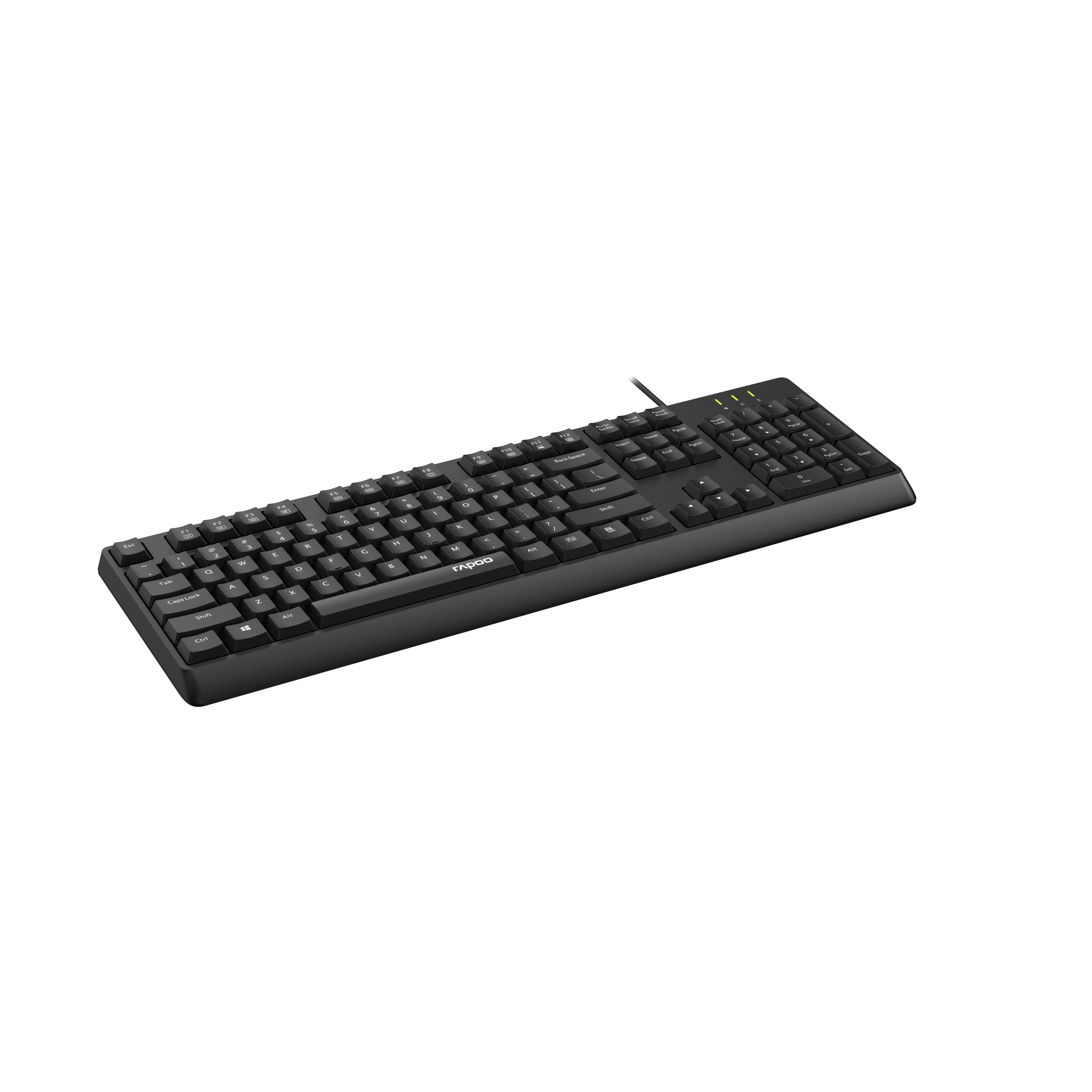 Rapoo Wired Keyboard US_Black, 1 Year Warranty