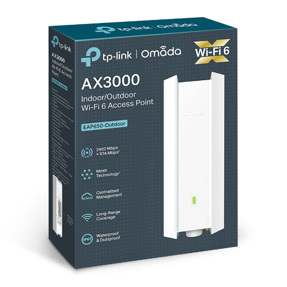 TP-Link AX3000 Indoor/Outdoor Dual-Band Wi-Fi 6 Access Point , 2 Year Warranty