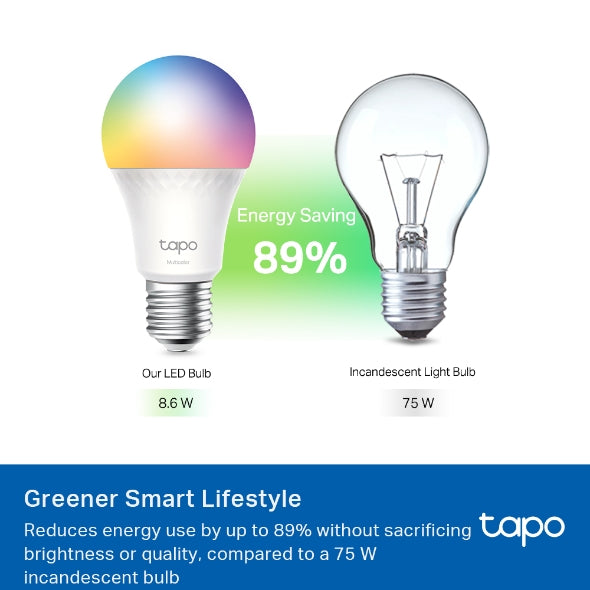 TP-Link Tapo Smart Light Bulb, Multicolor,Matter, 2 Year Warranty
