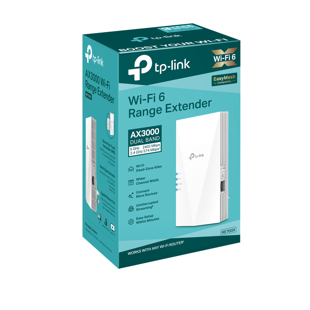 TP-link AX3000 Wi-Fi 6 Range Extender, 2 Year Warranty