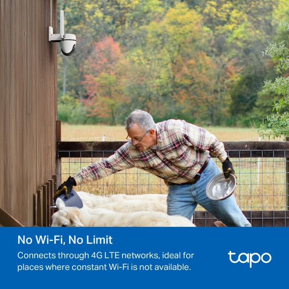 TP-Link TAPO Outdoor Pan/Tilt 4G LTE Camera, 2 Year Warranty