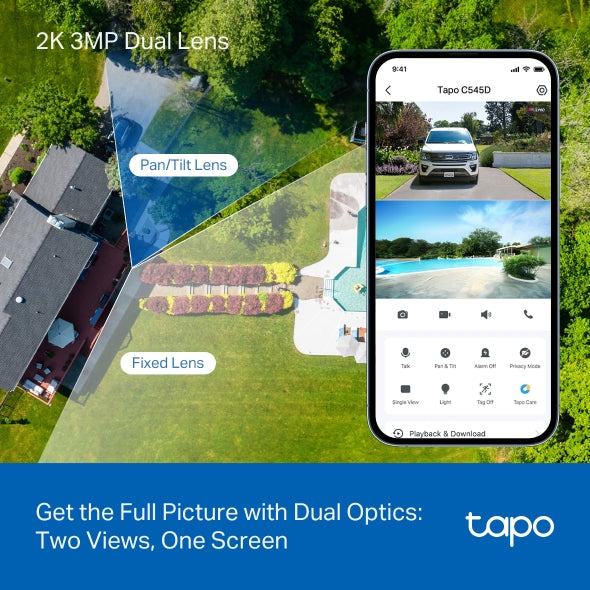 TP-Link Tapo C545D Outdoor Dual-Lens 2K Pan/Tilt Wi-Fi Security Camera