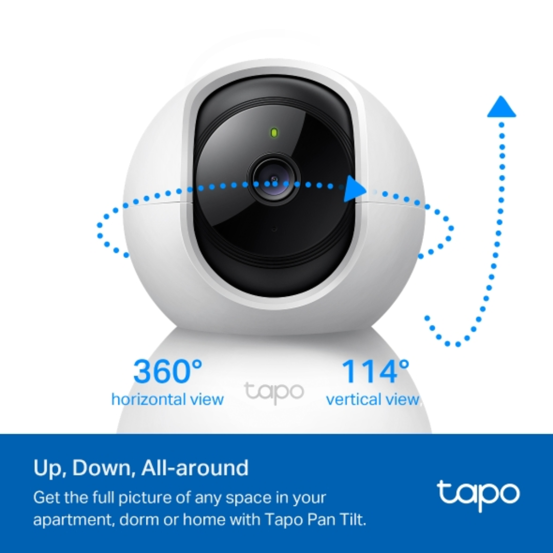 TPLink Tapo 1080P Pan/Tilt Home Security Wi-Fi Camera, 2 Year Warranty