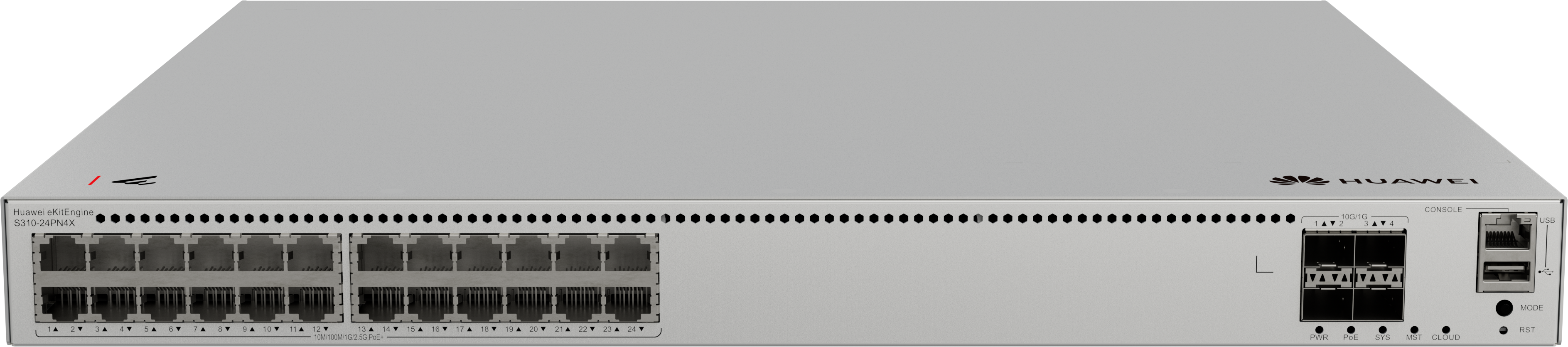 Huawei eKitEngine S310-24PN4X 24-Port Gigabit PoE+ Managed Switch with 4× 10G SFP+ Uplinks, 3 Year Warranty