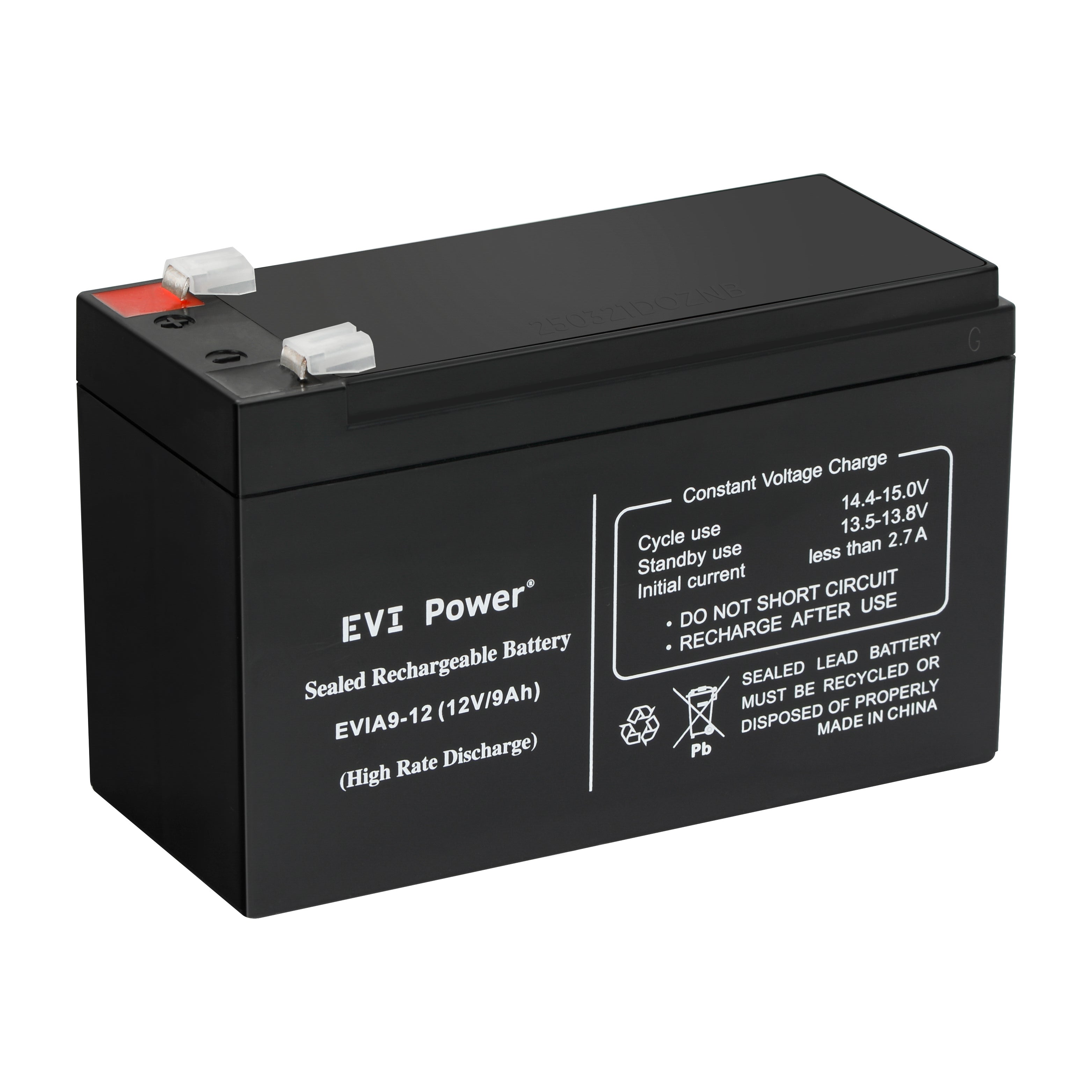 EVI Power 9AH 12 Volt Battery, 1 Year Warranty