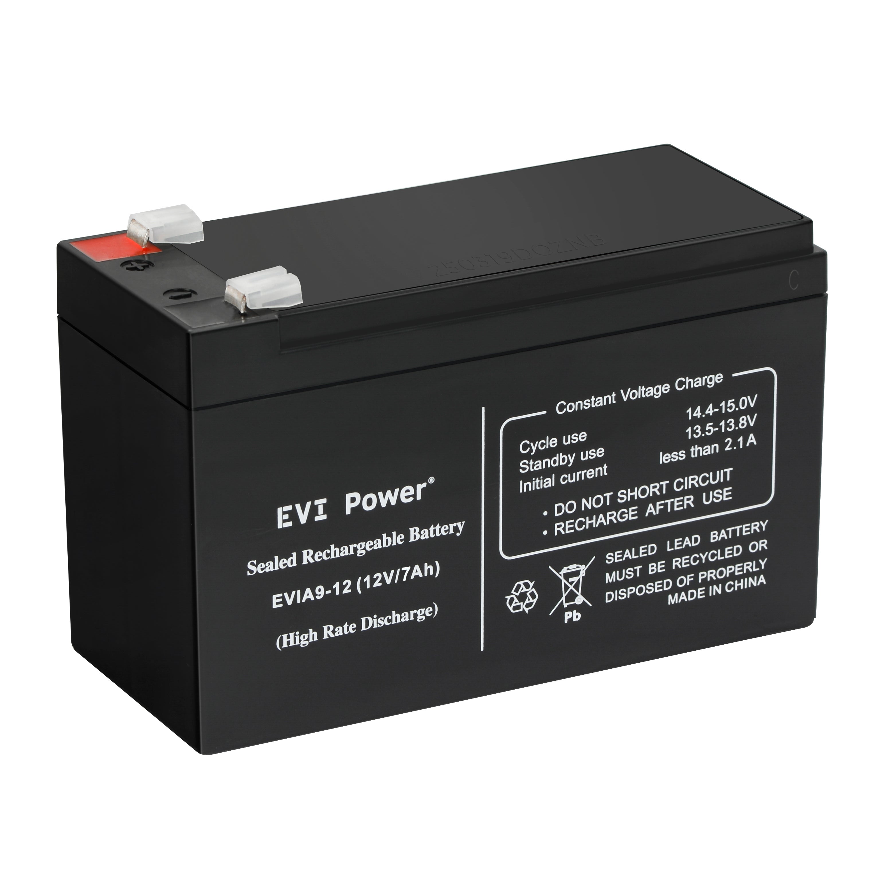 EVI Power 7AH 12 Volt Battery, 1 Year Warranty